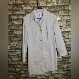 Caslon Plaid Long Rain Coat Size Small